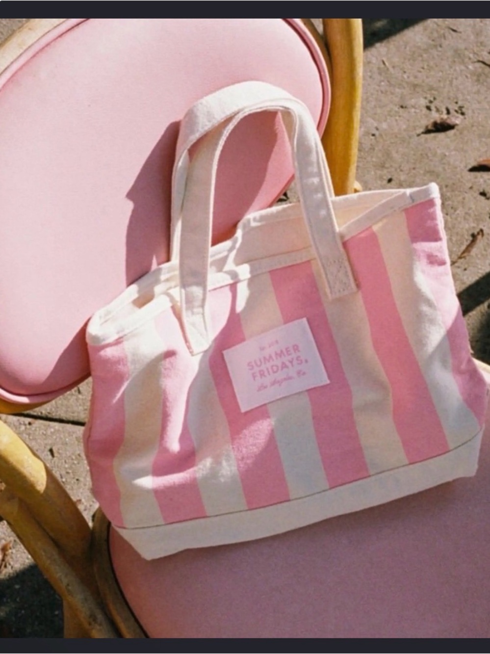 Summer Fridays Pink Mini Tote Bag